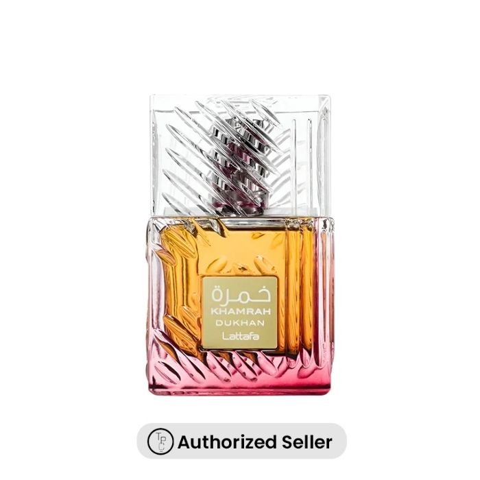 Lattafa Khamrah Dukhan EDP 100ml perfume bottle with a warm, smoky and spicy fragrance profile – shop original Lattafa perfume online in Pakistan